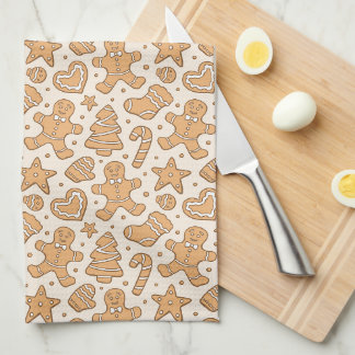 Gingerbread Man Kakor Neutral Jul Beige Kökshandduk