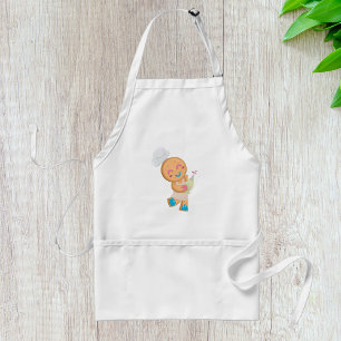 Gingerbread Man-kock med sprutsats Förkläde