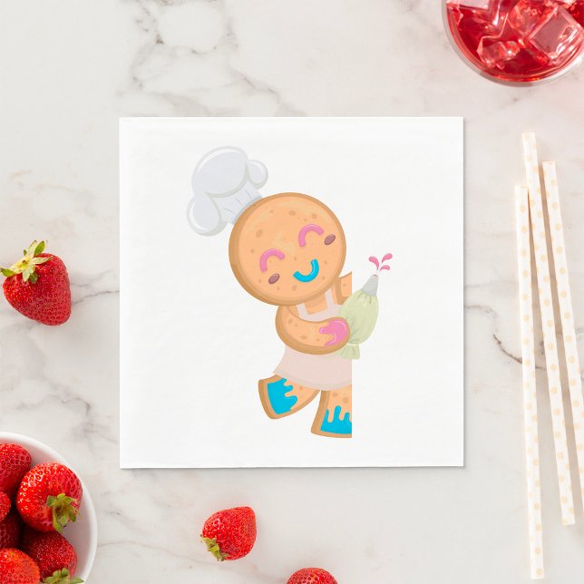 Gingerbread Man-kock med sprutsats Pappersservett (Skapare uppladdad)