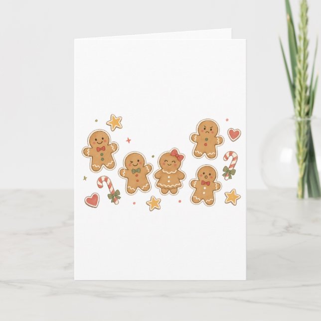 Gingerbread Man Kollektion med sockerrör  Kort (Framsida)