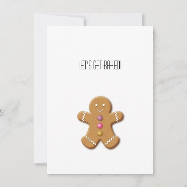 Gingerbread Man Låt Oss Baka Roligt Anteckningskort (Framsida)