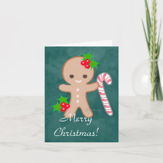 Gingerbread man med Candy Cane Helgkort