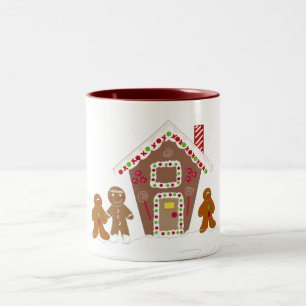 Gingerbread Män med Gingerbread Hus Två-Tonad Mugg