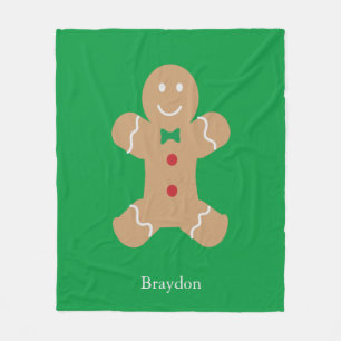 Gingerbread Man med Namn Fleecefilt