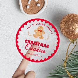 Gingerbread man modern clear Christmas Cookies Runt Klistermärke