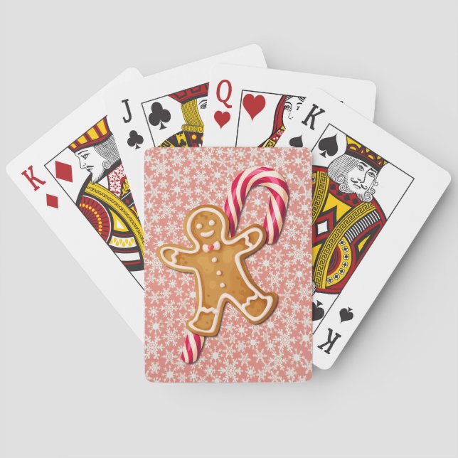 Gingerbread Man och Candy Cane Konst  Casinokort (Baksidan)