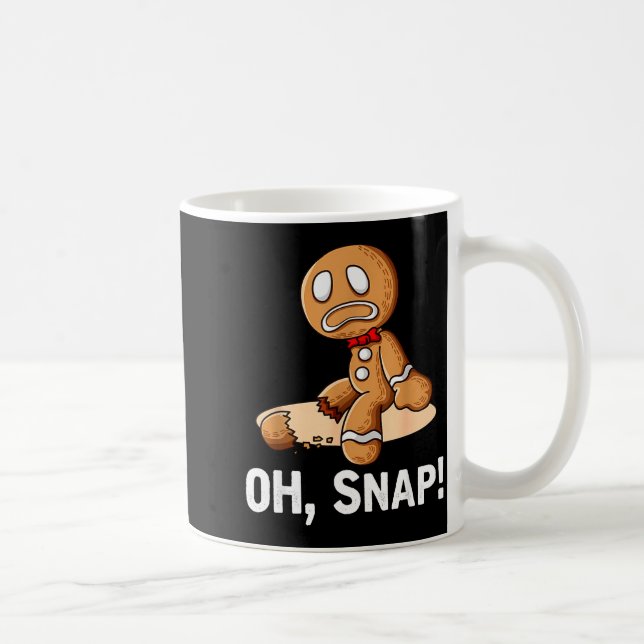 Gingerbread Man Oh Snap Christmas Funny Cookie Bak Kaffemugg (Höger)