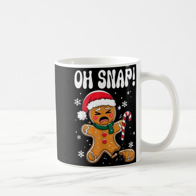 Gingerbread Man Oh Snap Christmas Funny Cookie Bak Kaffemugg (Höger)