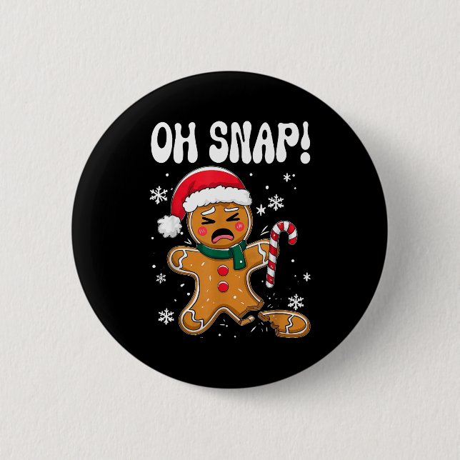 Gingerbread Man Oh Snap Christmas Funny Cookie Bak Knapp (Framsida)