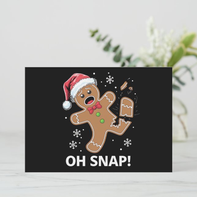 Gingerbread Man Oh Snap jul rolig kaka  Julkort (Stående Fram)