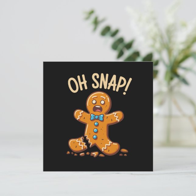 Gingerbread Man Oh Snap Julbakstävling Julkort (Stående Fram)