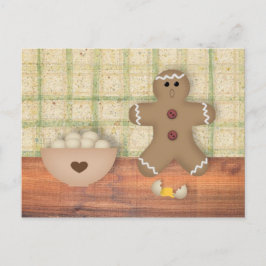 Gingerbread Man "Oops" Receptkort Vykort