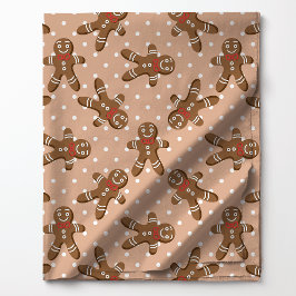 Gingerbread Man Polka Dot På Brun Jul Tyg