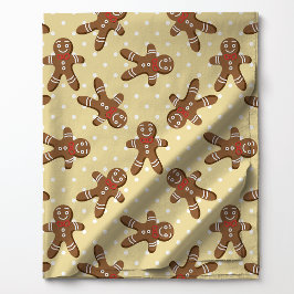 Gingerbread Man Polka Dot på kräm jul Tyg