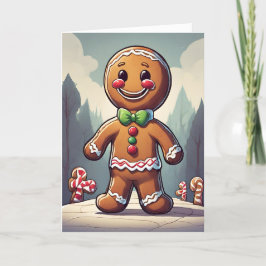 Gingerbread Man Retro konceptkonst julkort Helgkort