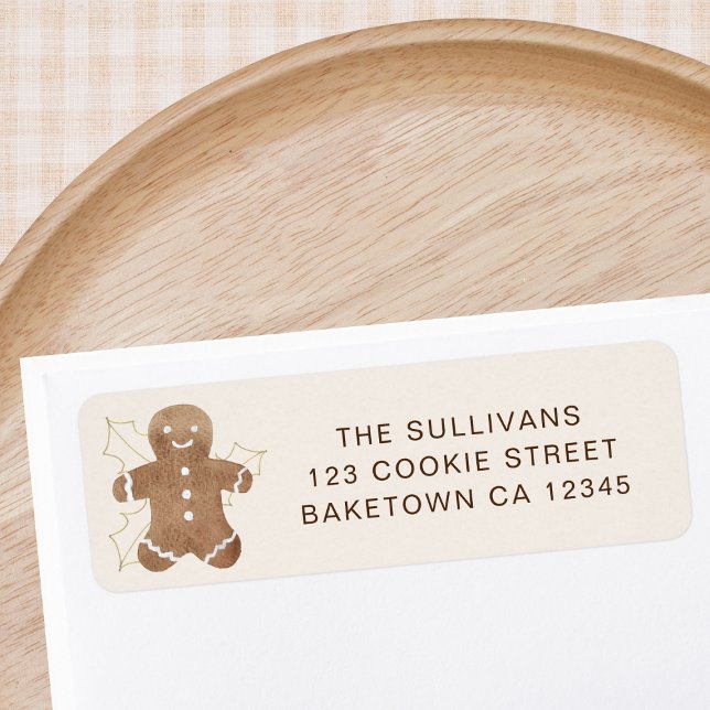 Gingerbread Man Return Address Returadress Etikett (Skapare uppladdad)