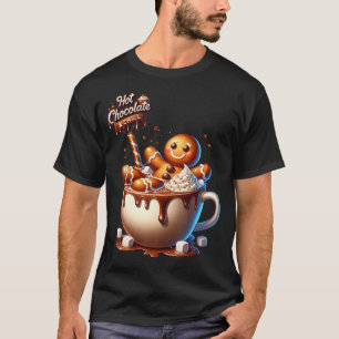 Gingerbread Man Rolig Varm Choklad Avslappnad Jul T Shirt