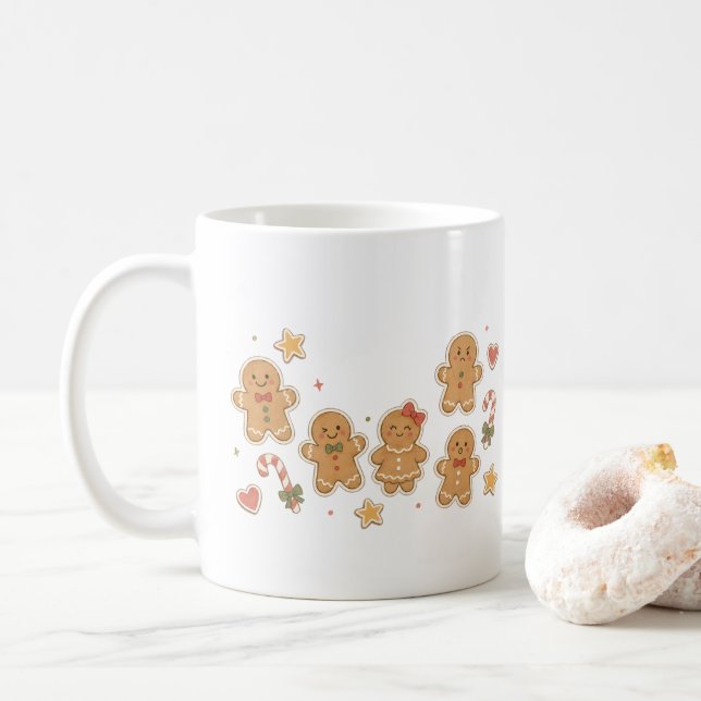 Gingerbread Man Samling med sockerrör  Kaffemugg (Med munk)