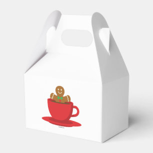 Gingerbread Man Slappnar i het choklad röd kopp Presentaskar