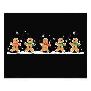 Gingerbread Man Söt Jul Helg Bagare Fototryck