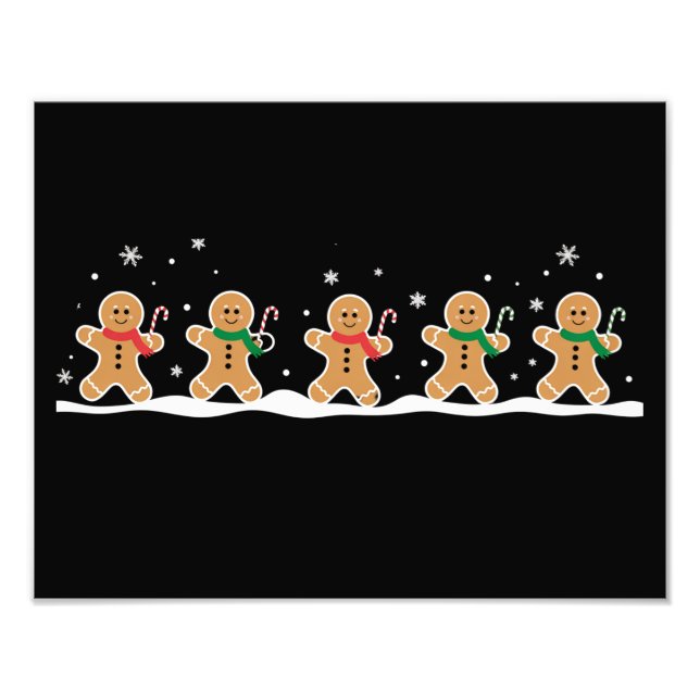 Gingerbread Man Söt Jul Helg Bagare  Fototryck (Framsidan)