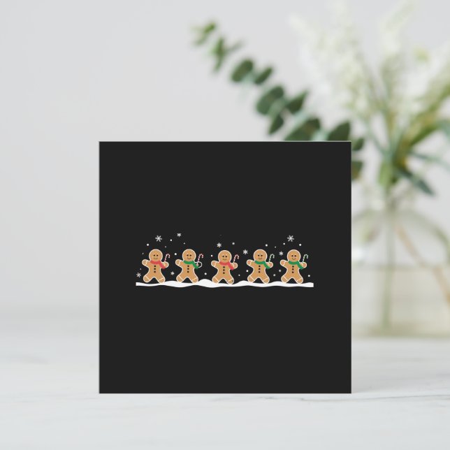 Gingerbread Man Söt Jul Högtidlig Bagare  Julkort (Stående Fram)