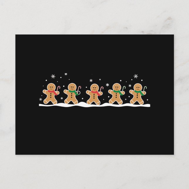 Gingerbread Man Söt Jul Holiday Bagare  Helg Vykort (Framsida)