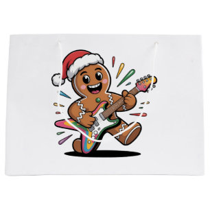 Gingerbread Man spelar elgitarr Elektrisk Tomte