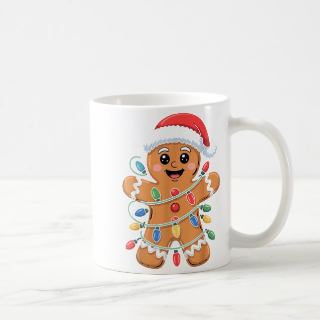 Gingerbread Man Tangled Christmas Lights  Kaffemugg (Höger)