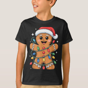 Gingerbread Man Trassliga Julbelysning T Shirt