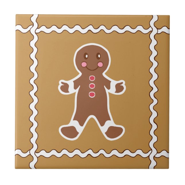Gingerbread Man Trivetplatta Kakelplatta (Framsidan)