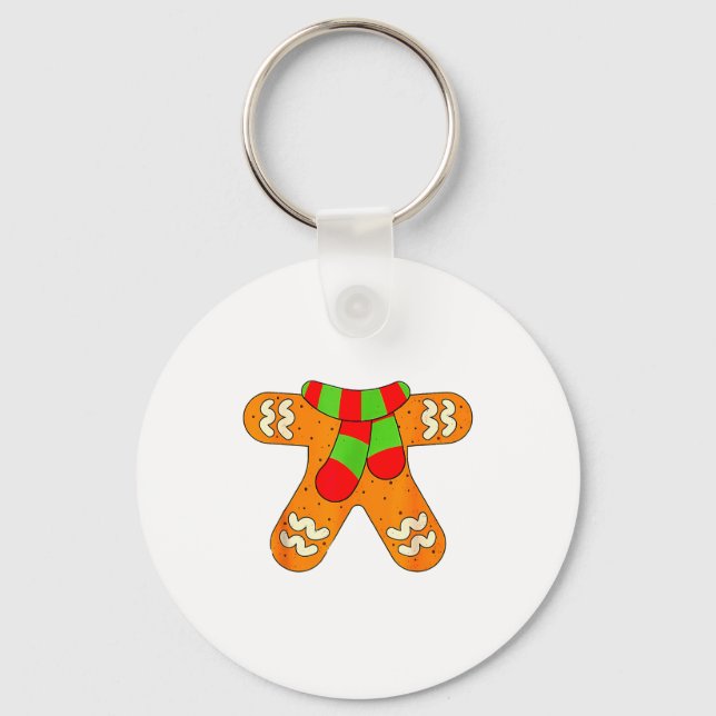 Gingerbread Man Tröja Vuxna Barn Män Kvinnor Kaka  Nyckelring (Framsida)