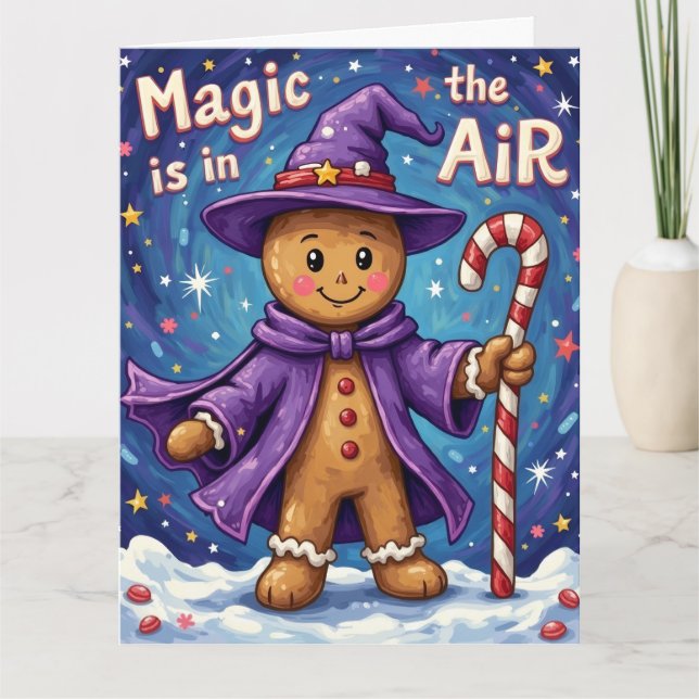 Gingerbread Man Trollkarlskort Kort (Framsida)