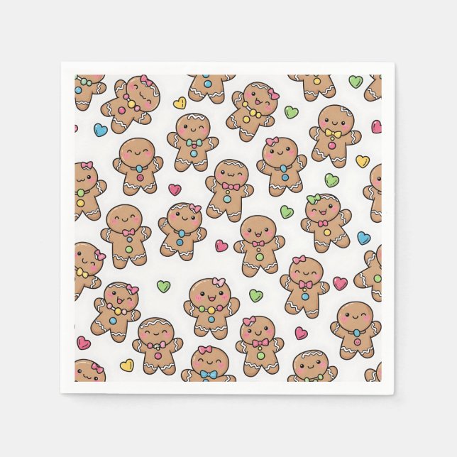 Gingerbread Men Christmas Napkins Pappersservett (Framsidan)