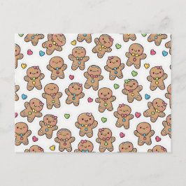 Gingerbread Men Christmas Postcard Helg Vykort