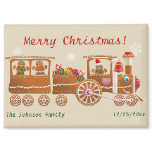 Gingerbread Merry Christmas Express Tåg Tecknad Fi