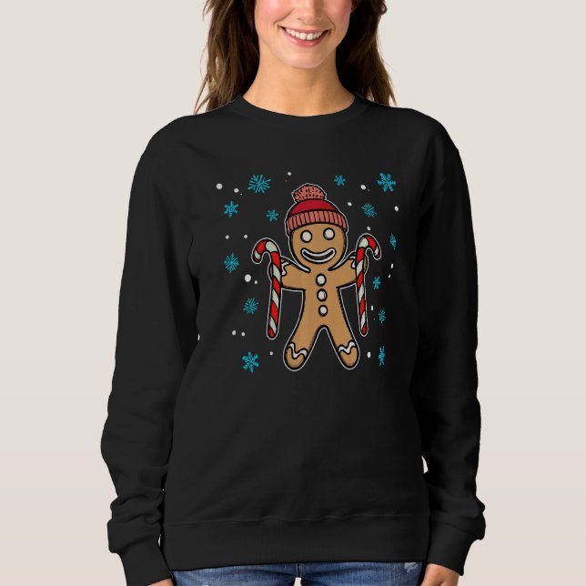 Gingerbread Merry Christmas Xmas Party T Shirt (Framsida)