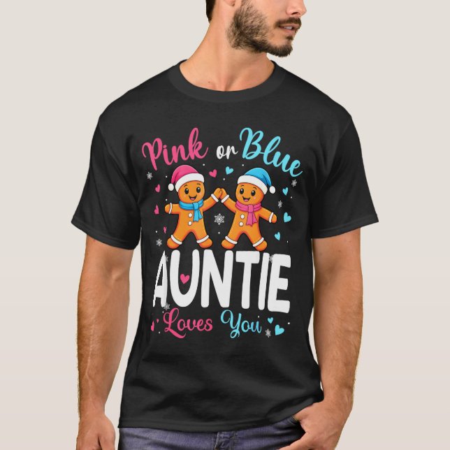 Gingerbread Nk Or Blue Auntie Loves You Christmas  T Shirt (Framsida)