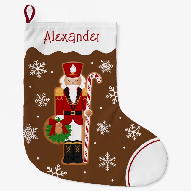 Gingerbread Nutcracker Soldier Stor Julstrumpa (Framsidan)