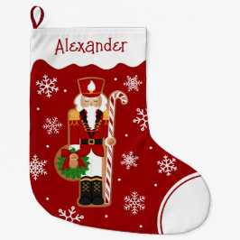 Gingerbread Nutcracker Soldier Stor Julstrumpa