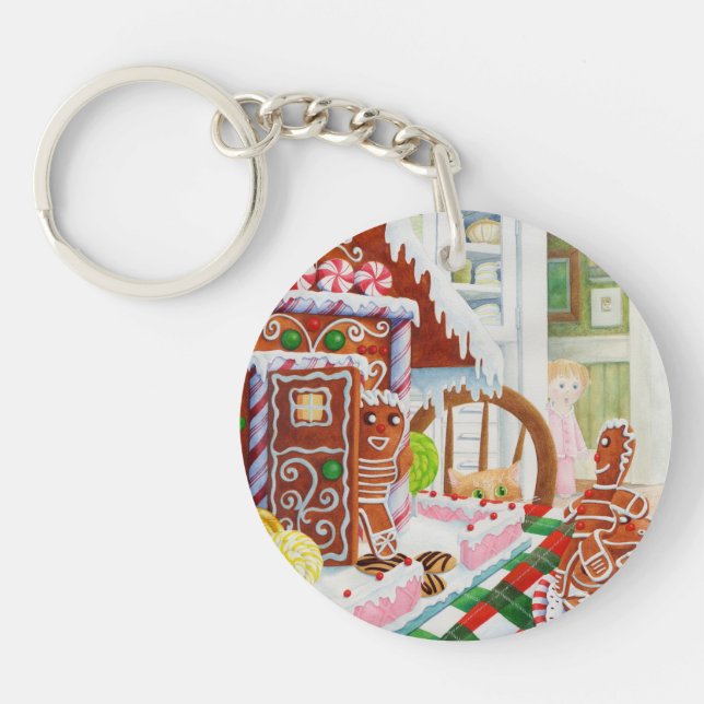 GINGERBREAD ÖVERPRISE - akrylcirkulär - nyckelkedj (Framsidan)
