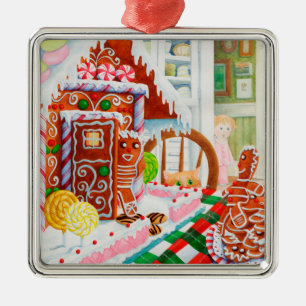 GINGERBREAD ÖVERPRISE Premium Square Ornament