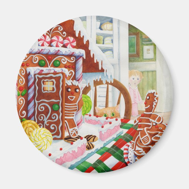 GINGERBREAD ÖVERPRISE Round Magnet (Framsidan)