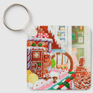 GINGERBREAD ÖVERPRISE Square Metall Keychain Nyckelring