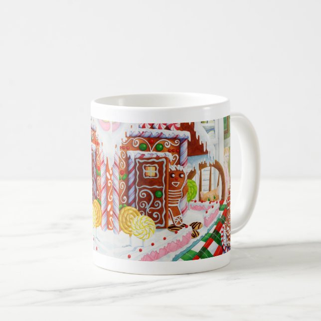 GINGERBREAD ÖVERRASKNING Vit mugg (Framsida höger)