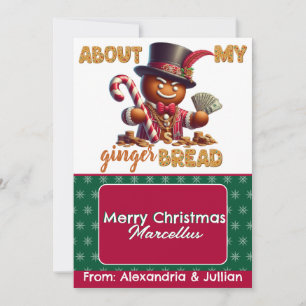 Gingerbread Pimp Roligt Julkortshållare Inbjudningar