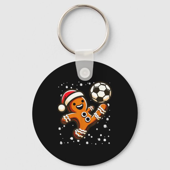 Gingerbread Plays Soccer Bicycle Kick, Cookie Chri Nyckelring (Framsida)