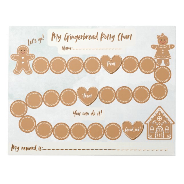 Gingerbread Potty Training Chart Notepad Anteckningsblock (Framsida)