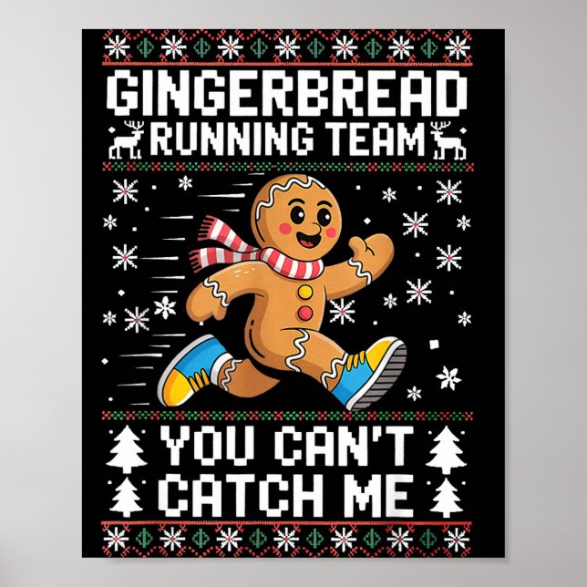 Gingerbread Running Team Christmas Run Runner Funn Poster (Framsidan)