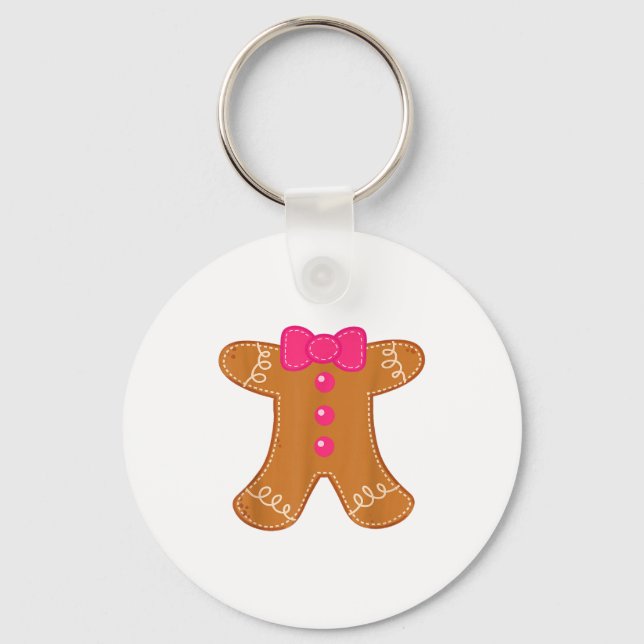 Gingerbread Shirt Adult Kids Men Women Cookie Cost Nyckelring (Framsida)
